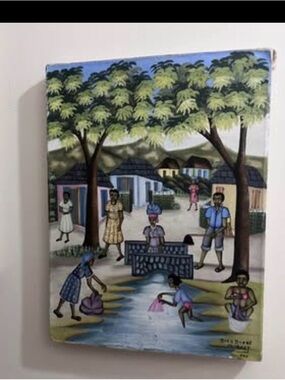 Haitian artist Dieudonne Olibert 12  x 16 original painting